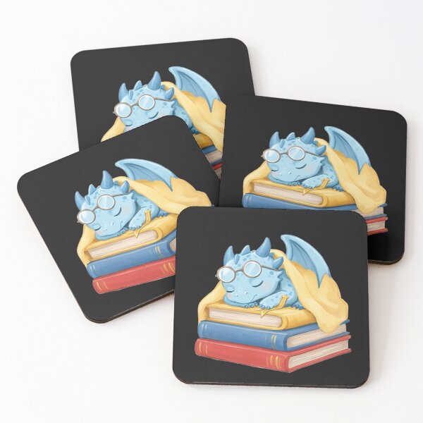 Item preview, Baby Dragon Sleeping on Books Sticker | Cozy Fantasy Book Lover Gift designed and sold by AillustriaAK.