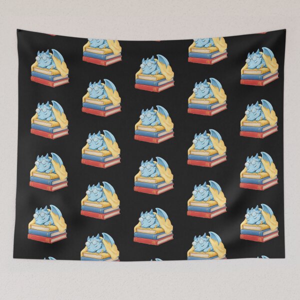 Item preview, Baby Dragon Sleeping on Books Sticker | Cozy Fantasy Book Lover Gift designed and sold by AillustriaAK.