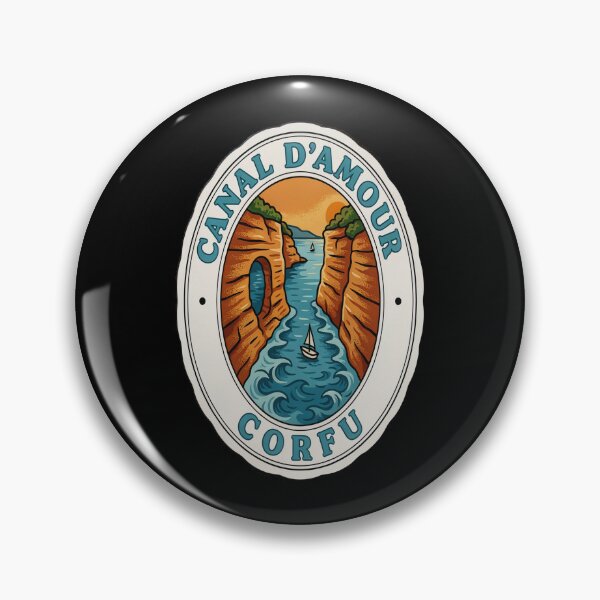 Item preview, Canal d’Amour Vintage Travel Sticker – Retro Corfu Sandstone Cliff Illustration designed and sold by stickercuffs.