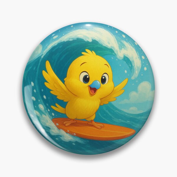 Item preview, Muckie the Budgie Rides a Wave designed and sold by LegademaArt.