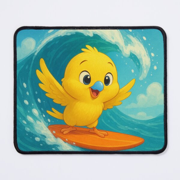 Item preview, Muckie the Budgie Rides a Wave designed and sold by LegademaArt.