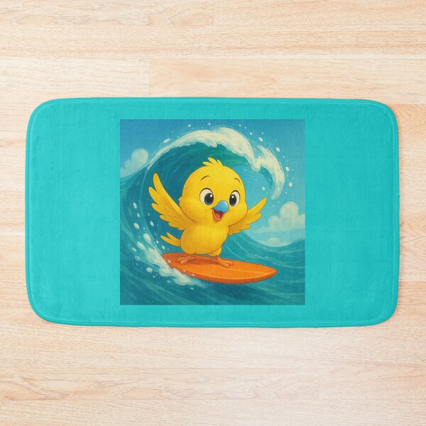 Item preview, Muckie the Budgie Rides a Wave designed and sold by LegademaArt.