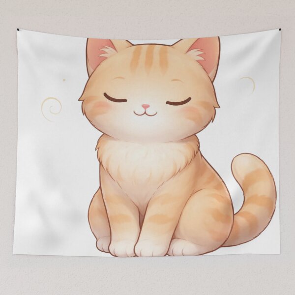 Item preview, Peaceful Orange Tabby Cat designed and sold by PurrfectClubArt.