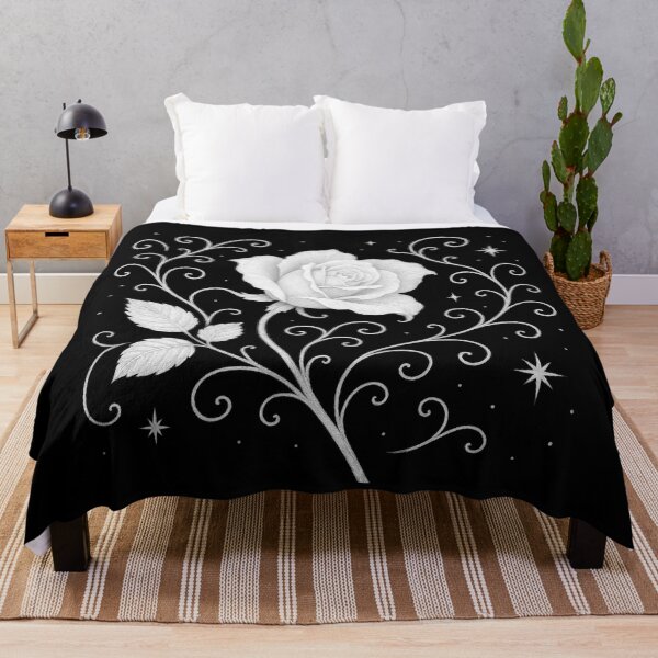 Item preview, White Rose Under Starlight – Nocturnal Elegance designed and sold by LegademaArt.