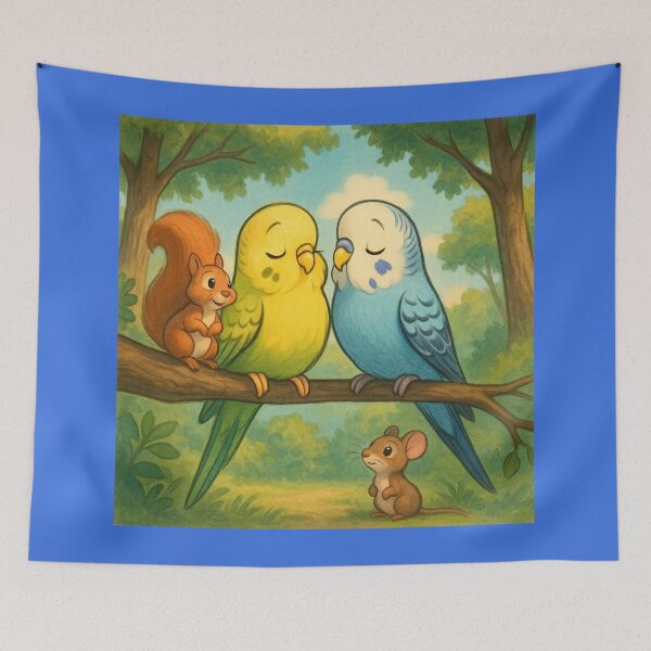 Item preview, Two Budgies and a Quiet Moment designed and sold by LegademaArt.