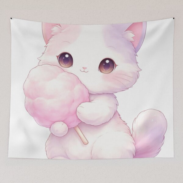Item preview, Cotton Candy Cat Kawaii designed and sold by PurrfectClubArt.