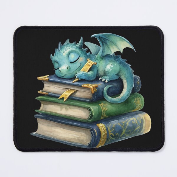Item preview, Baby Dragon Sleeping on Books Sticker | Cozy Fantasy Book Lover Gift designed and sold by AillustriaAK.
