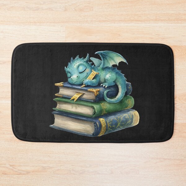 Item preview, Baby Dragon Sleeping on Books Sticker | Cozy Fantasy Book Lover Gift designed and sold by AillustriaAK.