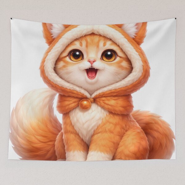 Item preview, Fox Costume Cat Kawaii designed and sold by PurrfectClubArt.