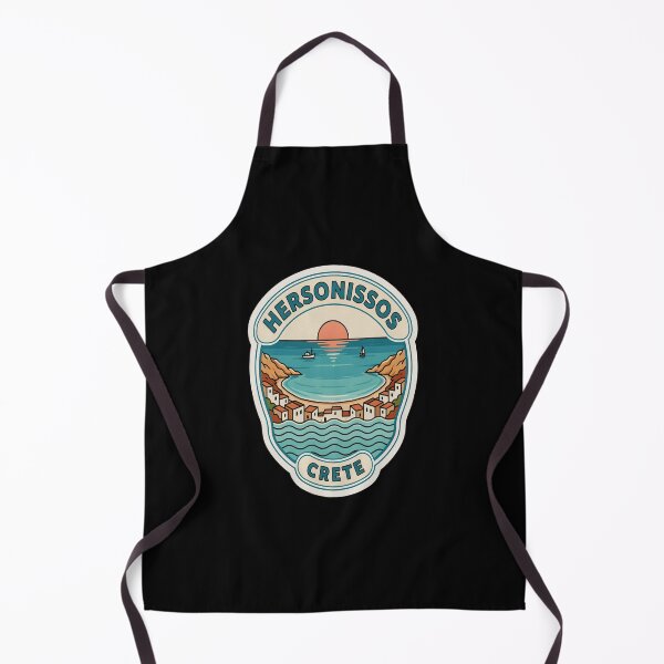 Item preview, Hersonissos Vintage Travel Sticker – Retro Crete Harbour & Cove Illustration designed and sold by stickercuffs.
