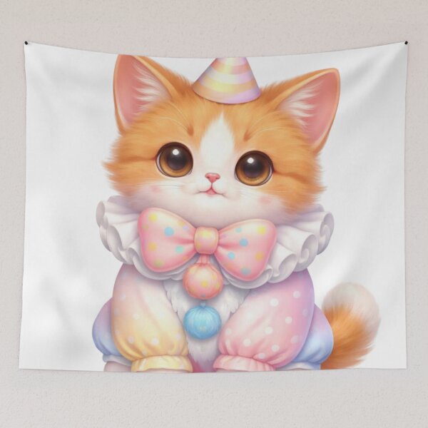Item preview, Party Clown Cat Kawaii designed and sold by PurrfectClubArt.