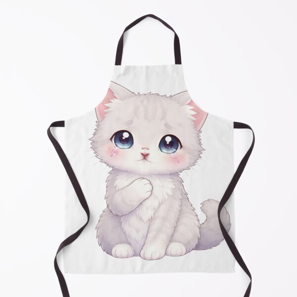 Item preview, Sad White Kitten Kawaii designed and sold by PurrfectClubArt.