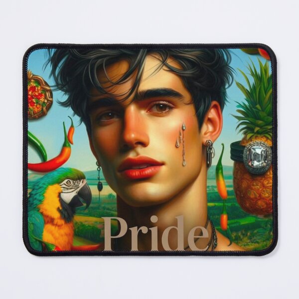 Item preview, Pride Surreal Portrait Shirt LGBTQ Parrot Pineapple AI Art designed and sold by IRON SIREN.