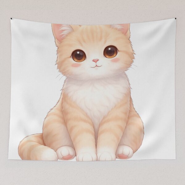 Item preview, Fluffy Cream Kitten Kawaii designed and sold by PurrfectClubArt.