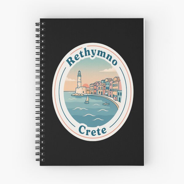 Item preview, Rethymno Vintage Travel Sticker – Retro Crete Venetian Harbour Illustration designed and sold by stickercuffs.