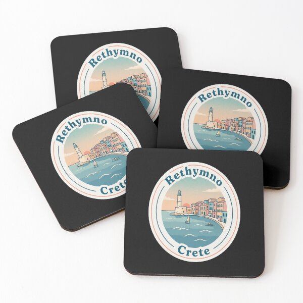 Item preview, Rethymno Vintage Travel Sticker – Retro Crete Venetian Harbour Illustration designed and sold by stickercuffs.