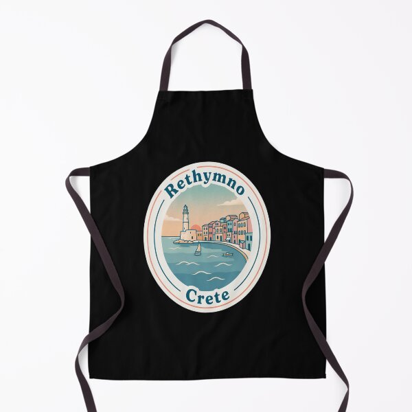 Item preview, Rethymno Vintage Travel Sticker – Retro Crete Venetian Harbour Illustration designed and sold by stickercuffs.