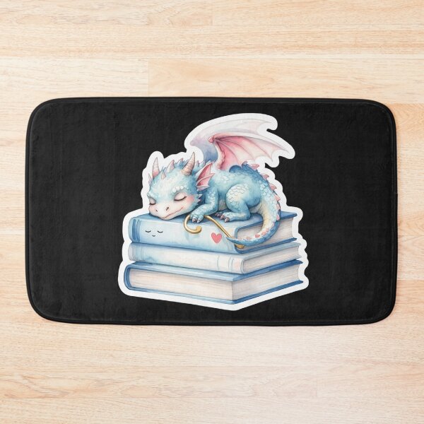 Item preview, Baby Dragon Sleeping on Books Sticker | Cozy Fantasy Book Lover Gift designed and sold by AillustriaAK.