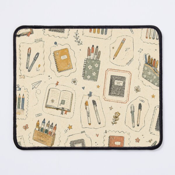 Item preview, Hand-Drawn Stationery Pattern Gift for Students School Supplies | Aesthetic Journaling Collage Gift for Teachers School Supplies | Cute Retro Notebook Pattern Gift for Back to School Supplies designed and sold by VivaFy.