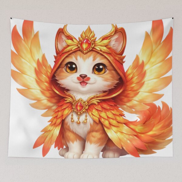 Item preview, Phoenix Guardian Cat Fantasy designed and sold by PurrfectClubArt.