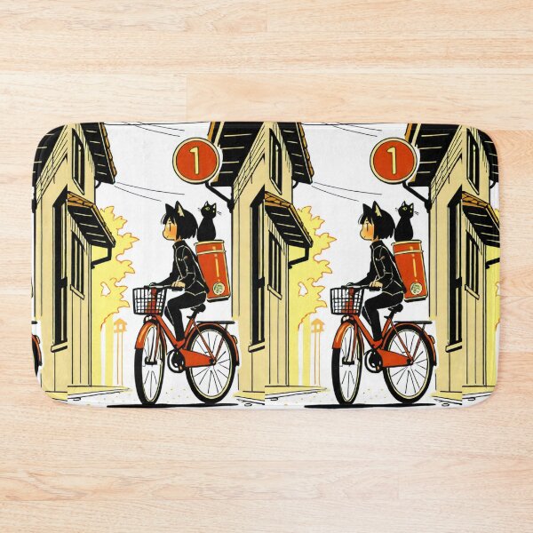 Item preview, Character - Ramen Delivery Black Cat Orange Bike designed and sold by DoodyPets.