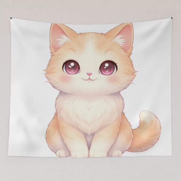 Item preview, Sweet Pink Eyes Cat Kawaii designed and sold by PurrfectClubArt.