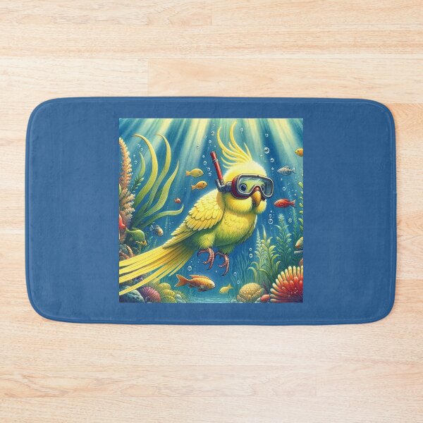 Item preview, Budgie Mucki’s Summer Holidays - Dive Through the Glowing Coral Realm designed and sold by LegademaArt.