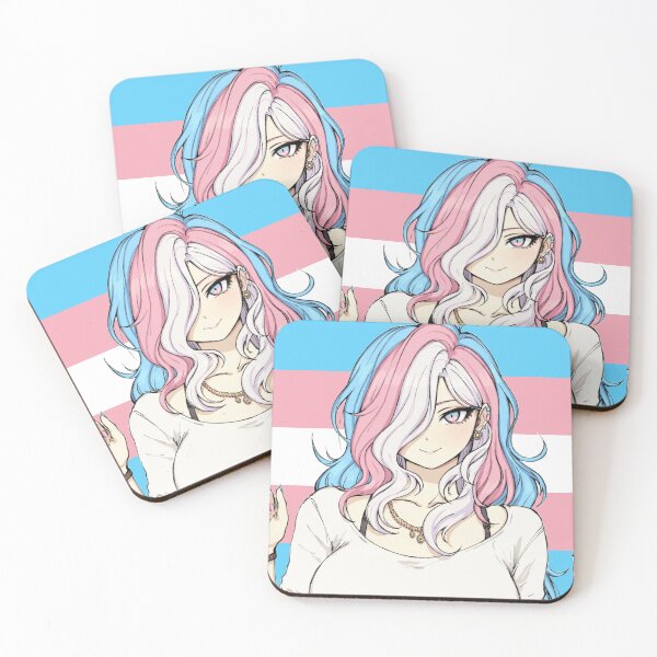 Item preview, Trans Pride anime girl designed and sold by RunDevilRun007.
