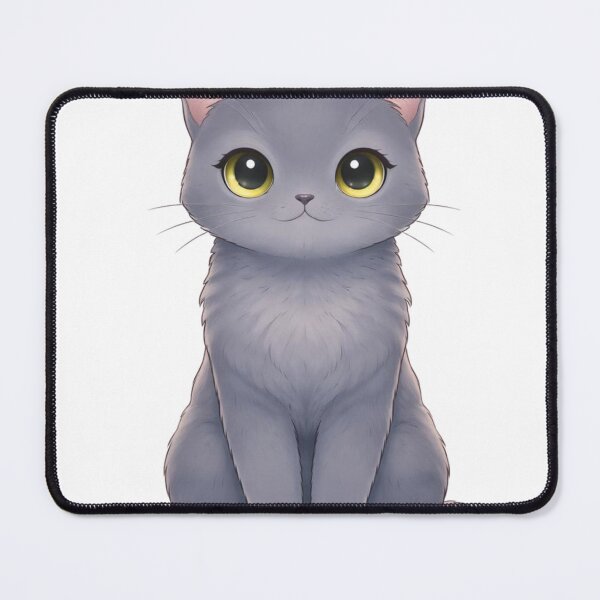 Item preview, Gray Cat Kawaii Portrait designed and sold by PurrfectClubArt.