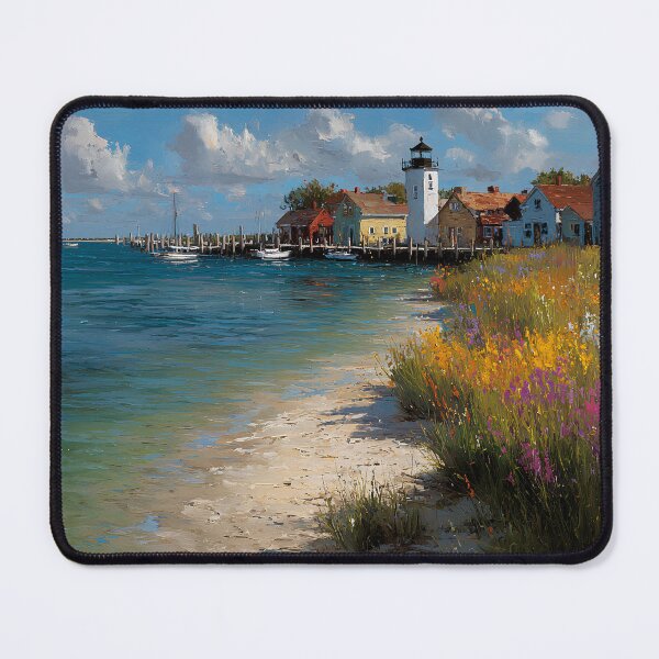 Item preview, Nantucket Lighthouse Shore Coastal Wildflowers and Sandy Beach designed and sold by daila70.