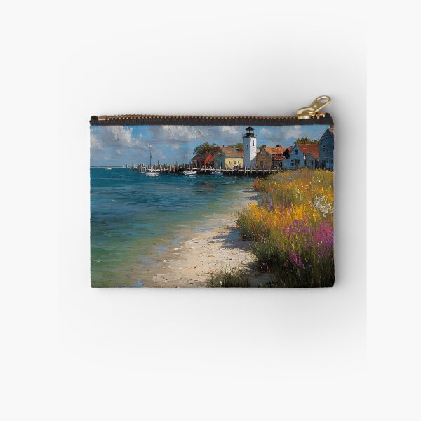 Item preview, Nantucket Lighthouse Shore Coastal Wildflowers and Sandy Beach designed and sold by daila70.