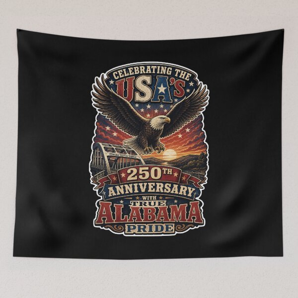 Item preview, Celebrating USA 250th Anniversary Alabama Pride designed and sold by No Limits T-Shirts.