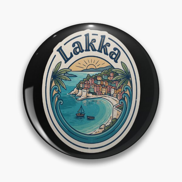 Item preview, Lakka Paxos Vintage Travel Sticker – Retro Ionian Bay Illustration designed and sold by stickercuffs.