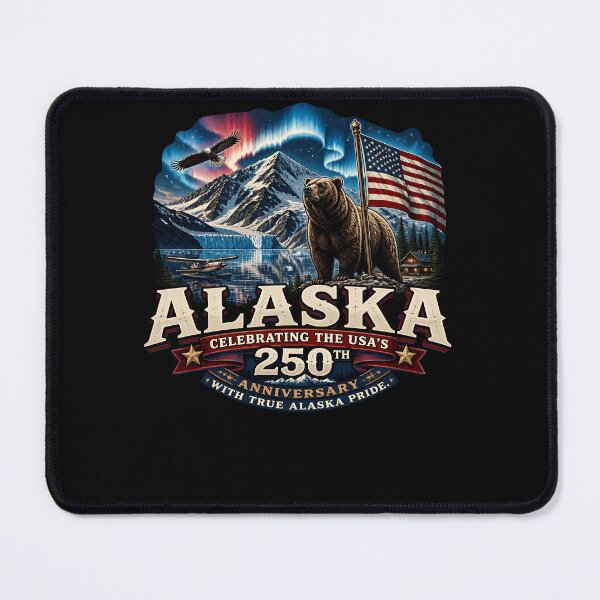 Item preview, Alaska 250th USA Anniversary Grizzly Bear Eagle designed and sold by No Limits T-Shirts.