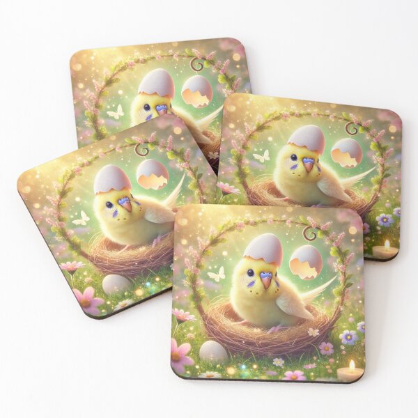 Item preview, Easter - Budgie Mucki, the Fluffy Egghead designed and sold by LegademaArt.