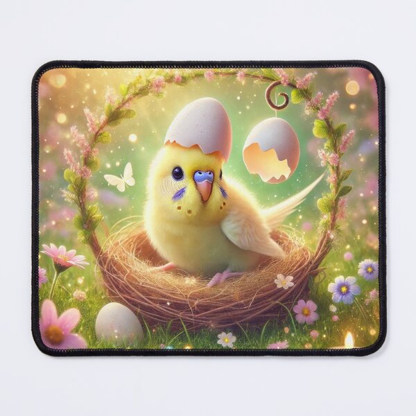 Item preview, Easter - Budgie Mucki, the Fluffy Egghead designed and sold by LegademaArt.