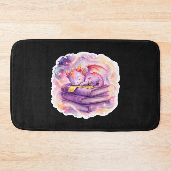 Item preview, Baby Dragon Sleeping on Books Sticker | Cozy Fantasy Book Lover Gift designed and sold by AillustriaAK.