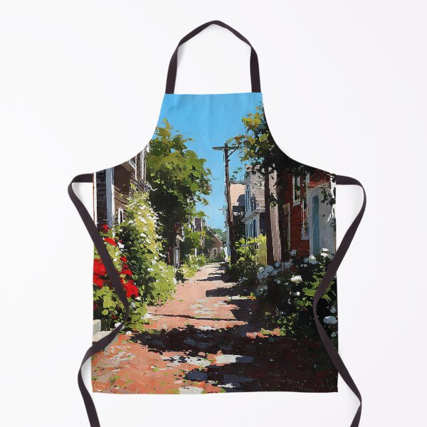 Item preview, Nantucket Brick Lane Historic Coastal Town Alley with Roses designed and sold by daila70.