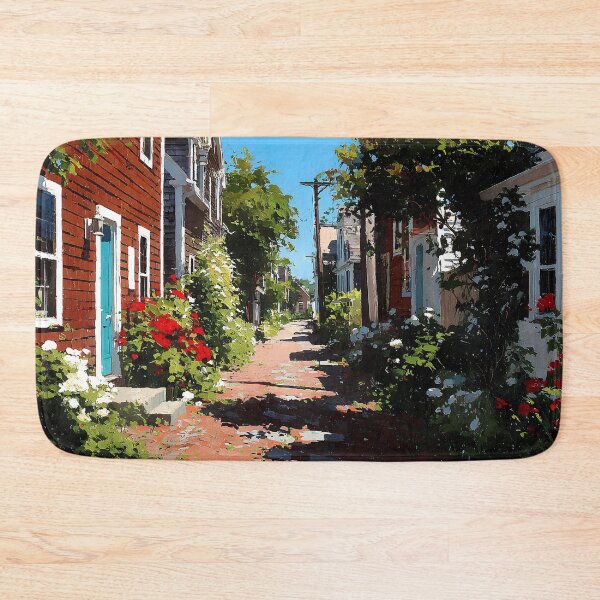 Item preview, Nantucket Brick Lane Historic Coastal Town Alley with Roses designed and sold by daila70.
