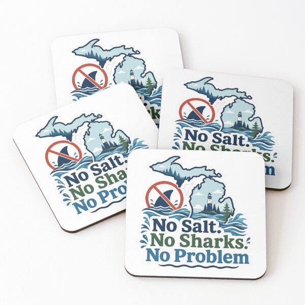 Item preview, No Salt No Sharks Michigan Sticker designed and sold by MadcapPrints.