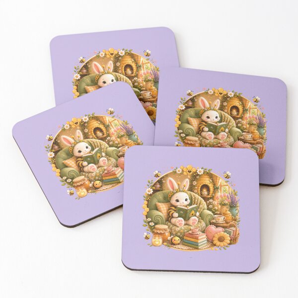 Item preview, Cute Bee Bunny Reading Book Lover Cottagecore Honey Bee Aesthetic designed and sold by ALH Apparel.