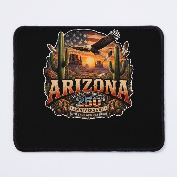 Item preview, Arizona USA 250th Anniversary Patriot Eagle Desert designed and sold by No Limits T-Shirts.