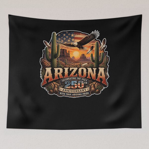 Item preview, Arizona USA 250th Anniversary Patriot Eagle Desert designed and sold by No Limits T-Shirts.
