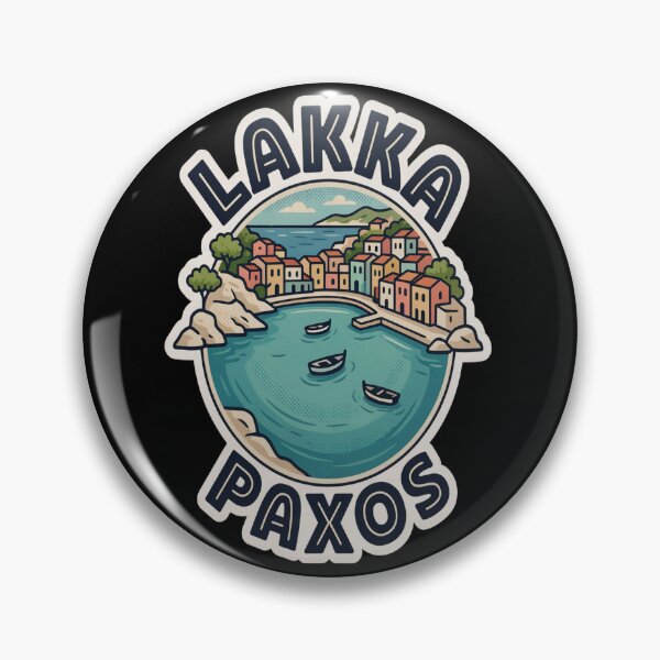 Item preview, Lakka Paxos Vintage Travel Sticker – Retro Ionian Bay Illustration designed and sold by stickercuffs.