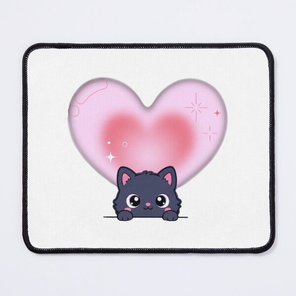 Item preview, Peeking Black Cat with Aura Heart designed and sold by BileyStudios.