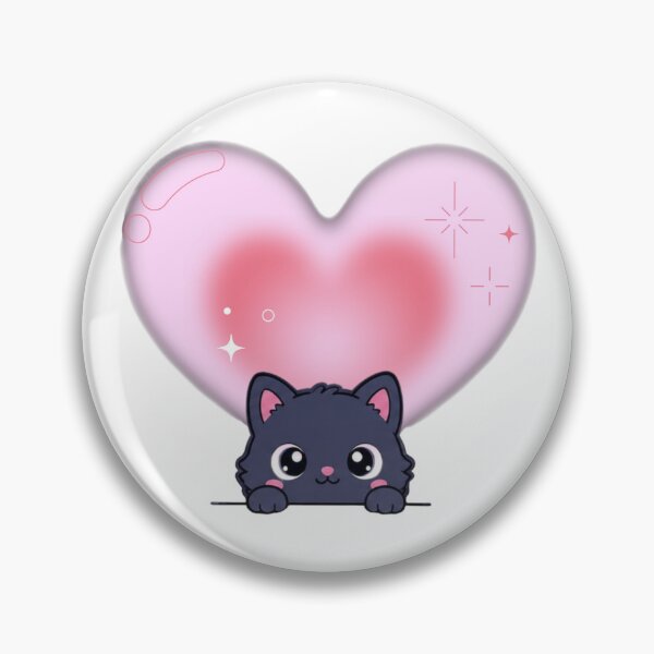 Item preview, Peeking Black Cat with Aura Heart designed and sold by BileyStudios.