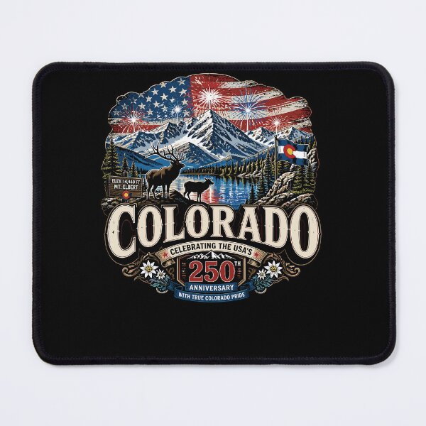 Item preview, Colorado 250th Anniversary USA Patriotic Elk Mountain designed and sold by No Limits T-Shirts.