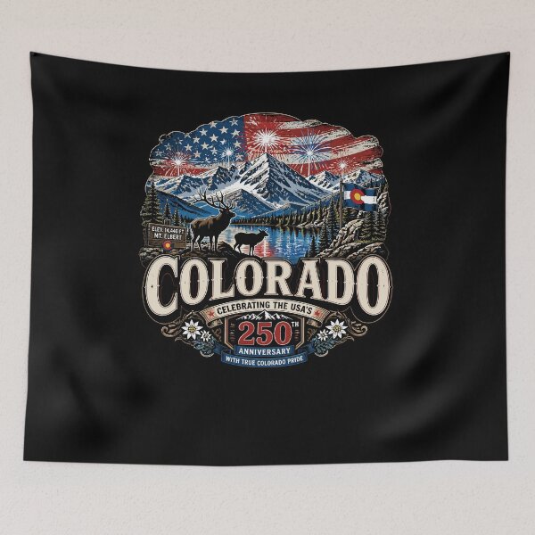 Item preview, Colorado 250th Anniversary USA Patriotic Elk Mountain designed and sold by No Limits T-Shirts.