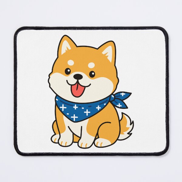 Item preview, Happy Shiba Inu Puppy Blue Bandana designed and sold by Anne97s.