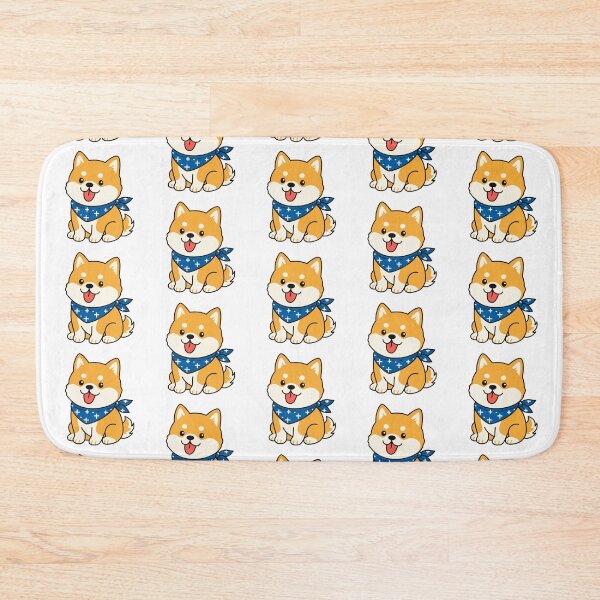 Item preview, Happy Shiba Inu Puppy Blue Bandana designed and sold by Anne97s.